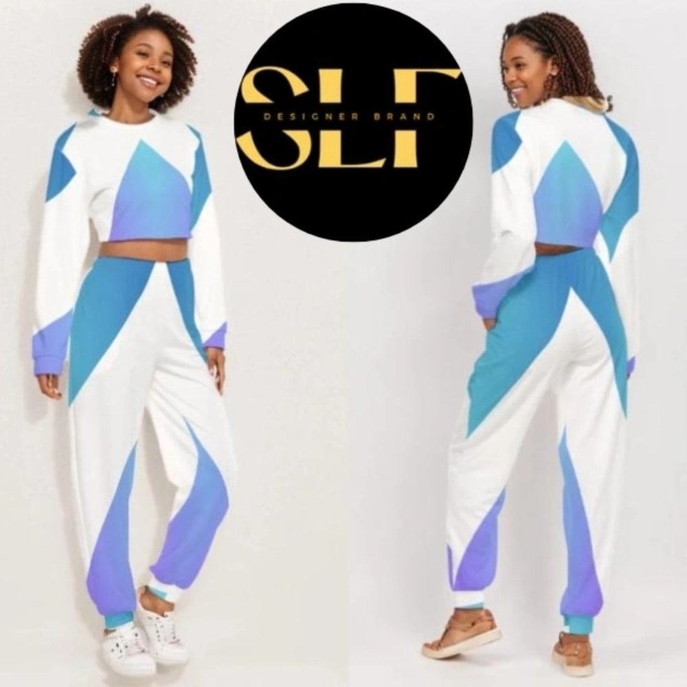 Designer brand two piece crop top set